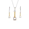 Simon Kemp Jewellers Women's Horse Stirrup Set Of Necklace And Earrings Eighteen Carat Gold On Silver