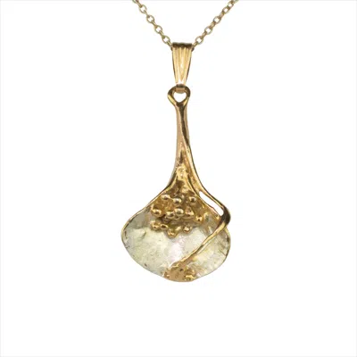 Simon Kemp Jewellers Women's Large Arum Lily Pendant In Eighteen Carat Gold On Solid Sterling Silver.