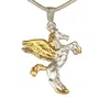 Simon Kemp Jewellers Women's Large Pegasus Pendant Eighteen Carat Gold On Solid Sterling Silver In Silver