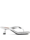 Simon Miller 57mm Beep Thong Heeled Sandals In Silver