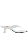 Simon Miller 57mm Beep Thong Leather Heeled Sandals In White