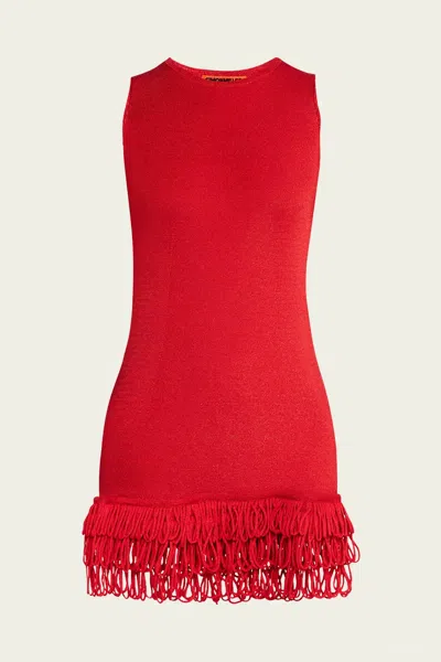 Simon Miller Albers Knit Mini Dress In Lucky Red In Multi