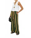 Simon Miller Alto Crepe Stripe Pant In Fern/mustards Stripe In Multi