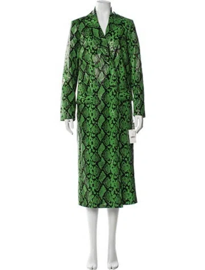 Pre-owned Simon Miller Animal Print Coat In Green