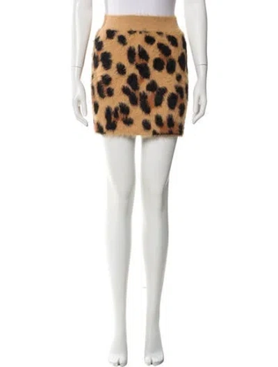 Pre-owned Simon Miller Animal Print Mini Skirt W/ Tags In Brown