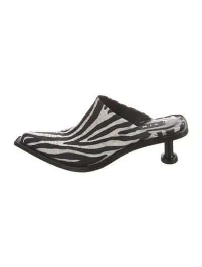 Pre-owned Simon Miller Animal Print Mules In Black