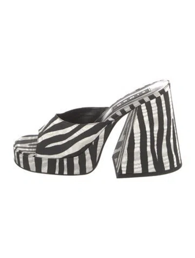 Pre-owned Simon Miller Animal Print Mules In Black