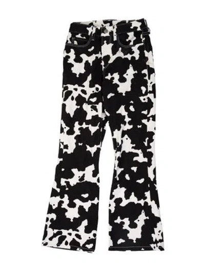 Pre-owned Simon Miller Animal Print Wide Leg Pants In Black
