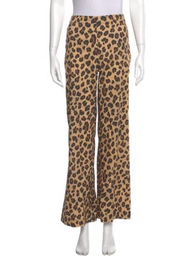 Pre-owned Simon Miller Animal Print Wide Leg Pants In Neutral