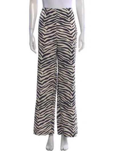 Pre-owned Simon Miller Animal Print Wide Leg Pants In Neutral