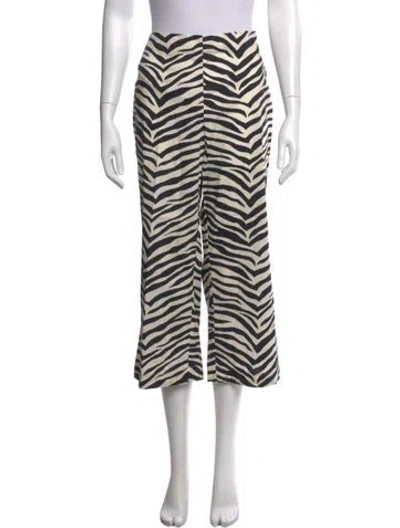 Pre-owned Simon Miller Animal Print Wide Leg Pants In Neutral