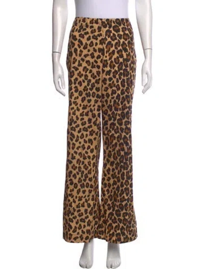 Pre-owned Simon Miller Animal Print Wide Leg Pants In Neutrals