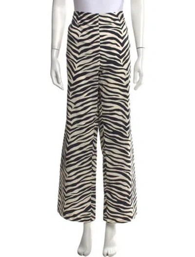 Pre-owned Simon Miller Animal Print Wide Leg Pants In Neutrals