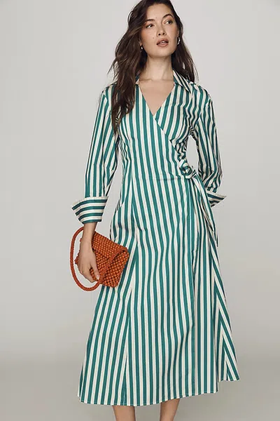 Simon Miller Anya Poplin Midi Dress In Blue