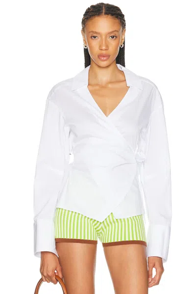 Simon Miller Anya Poplin Wrap Top In Multi