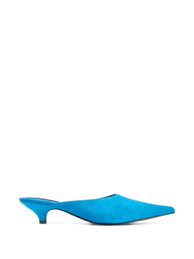 Simon Miller Arrow Suede Mules In Blue