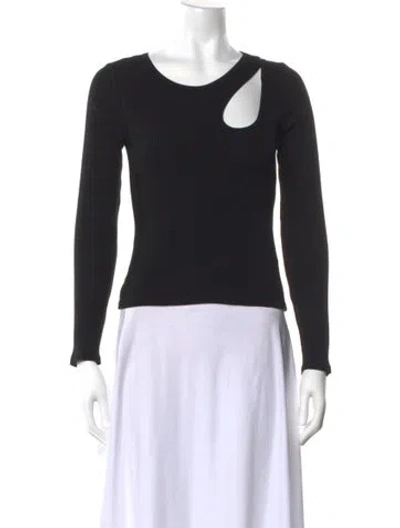 Pre-owned Simon Miller Asymmetrical Long Sleeve Top In Black