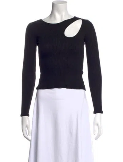 Pre-owned Simon Miller Asymmetrical Long Sleeve Top In Black