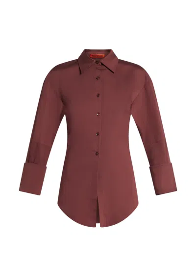 Simon Miller Back-tie Shirt In Brown