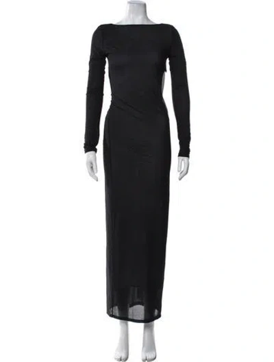 Pre-owned Simon Miller Bateau Neckline Long Dress In Black