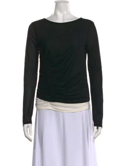 Pre-owned Simon Miller Bateau Neckline Long Sleeve Top In Black