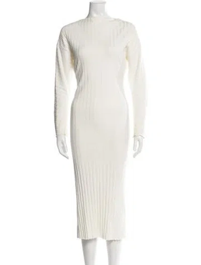 Pre-owned Simon Miller Bateau Neckline Midi Length Dress In Neutral
