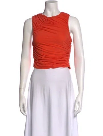 Pre-owned Simon Miller Bateau Neckline Sleeveless Crop Top In Orange