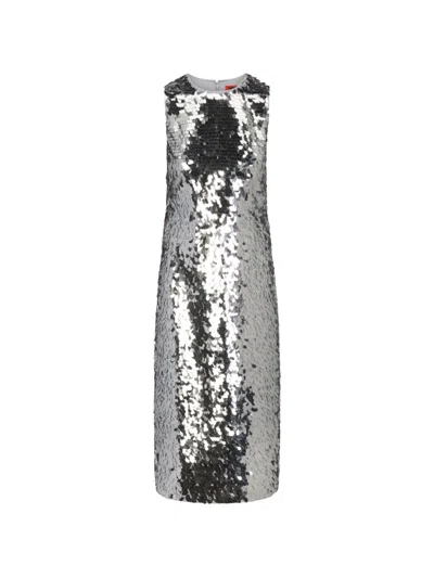 Simon Miller Baz Sequin-embellished Midi Dress In Silver