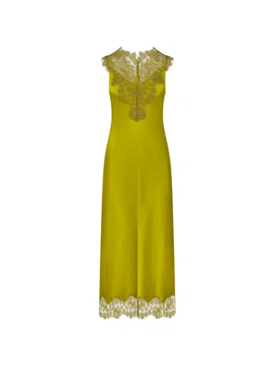Simon Miller Bea Lace-trimmed Midi Dress In Green