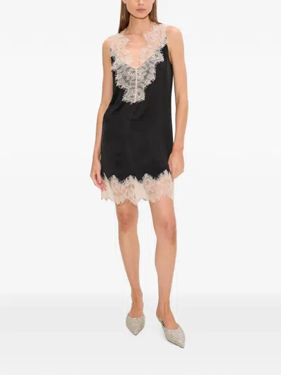 Simon Miller Bea Lace-trimmed Mini Dress In Black
