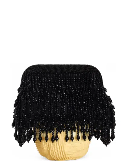 Simon Miller Beaded Drop Clutch Bag In Black