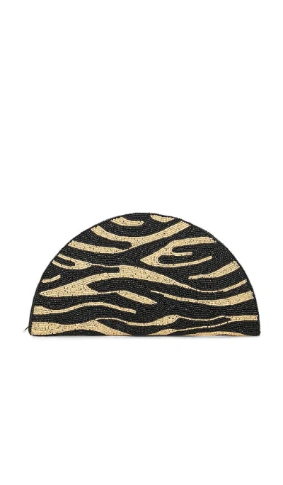 Simon Miller Beaded Lune Clutch In Brown Zebra