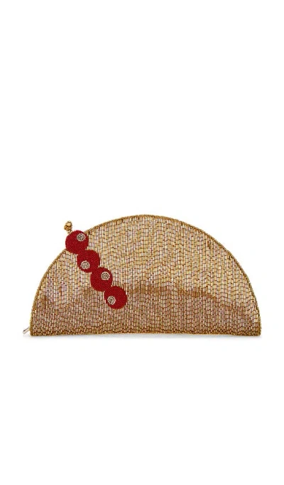 Simon Miller Beaded Lune Clutch In Metallic Gold