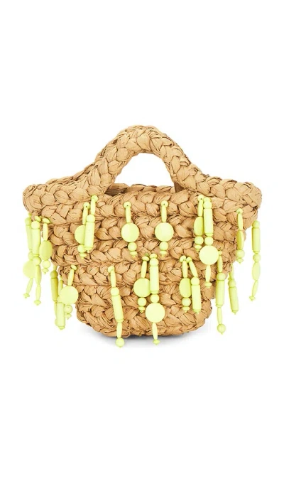 Simon Miller Beaded Shelly Bag In Natural & Lime