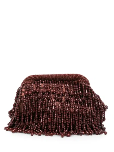Simon Miller Beaded-fringe Clutch Bag In Brown