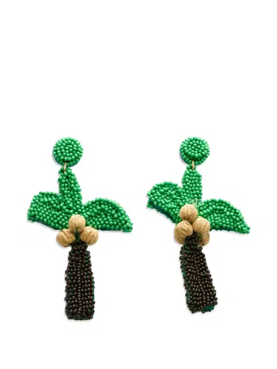Simon Miller Bead-embellished Palm-tree Earrings In Green