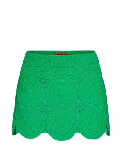 Simon Miller Beep Beep Crochet Appliqué Mini Skirt In Green