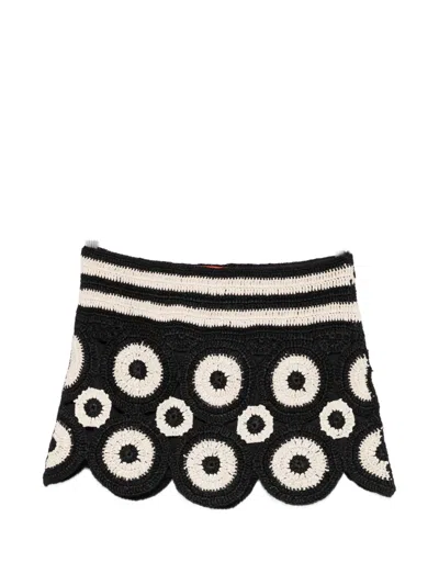 Simon Miller Beep Beep Crochet Mini Skirt In Black