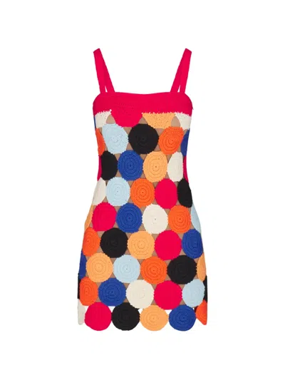 Simon Miller Beep Beep Crochet-knit Mini Dress In Multi