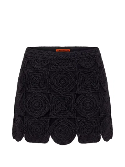 Simon Miller Beep Beep Crochet-knit Mini Skirt In Black
