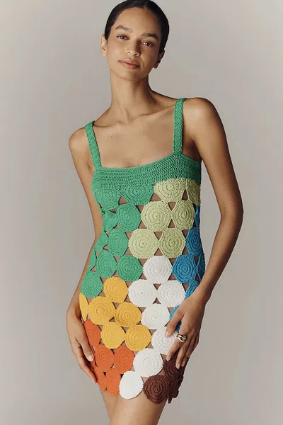 Simon Miller Beep Beep Openwork Mini Dress In Green