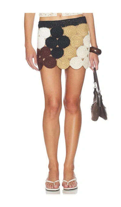 Simon Miller Beep Beep Mini Skirt In Earth Tone Combo