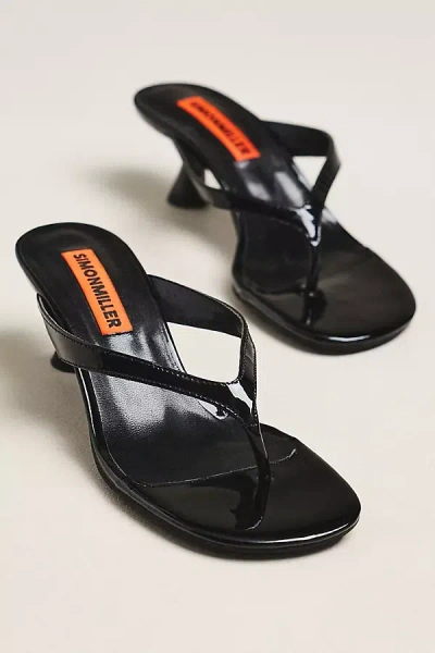 Simon Miller Beep Flip-flop Kitten Heel Sandals In Black