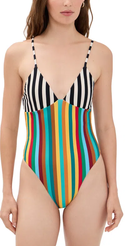 Simon Miller Behati One Piece Swimsuit Vibrant Multi Stripe