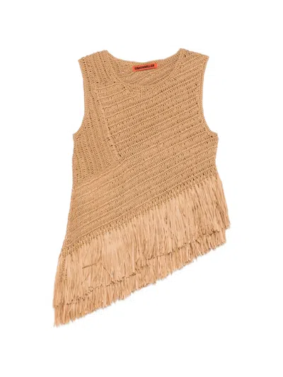 Simon Miller Beja Crochet Sleeveless Top In Brown
