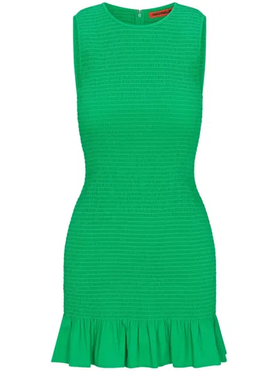 Simon Miller Belle Smocked Mini Dress In Green