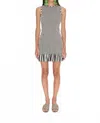 Simon Miller Belle Smocked Mini Dress In Black & Macadamia Stripe In Black