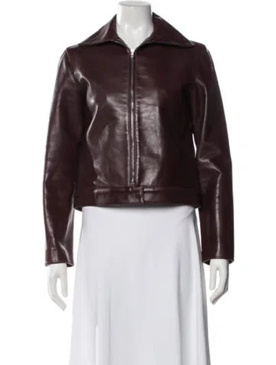 Pre-owned Simon Miller Biker Jacket In Burgundy