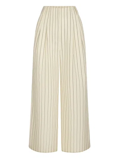 Simon Miller Bloo Pinstripe Linen Trousers In Neutral