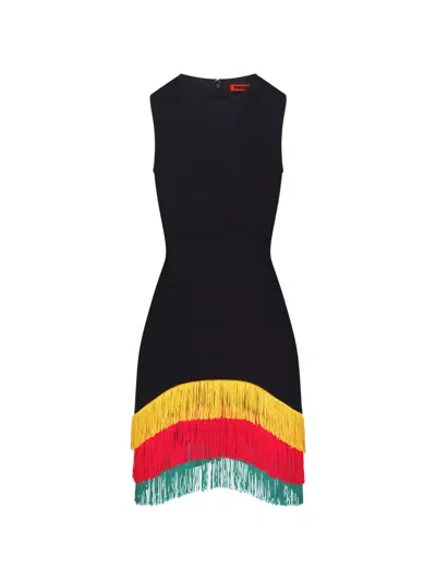 Simon Miller Bowie Fringe-trimmed Mini Dress In Multi